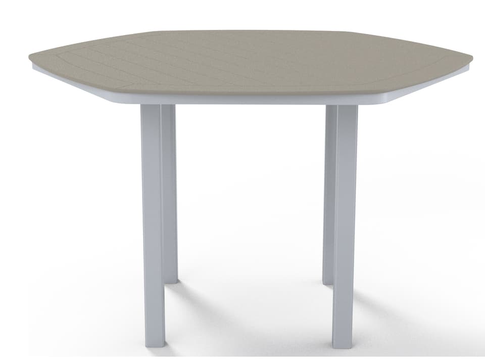 Marine Grade Polymer Hexagon Patio Bar Height Table with Umbrella Hole