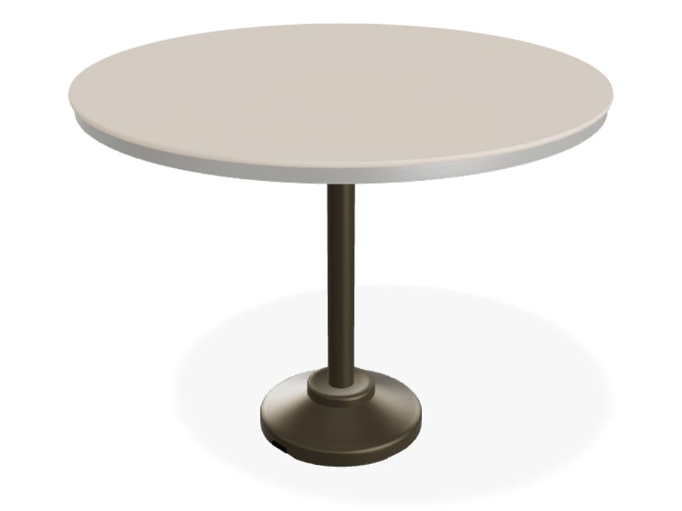 Marine Grade Polymer Round Patio Bar Height Table with Umbrella Hole