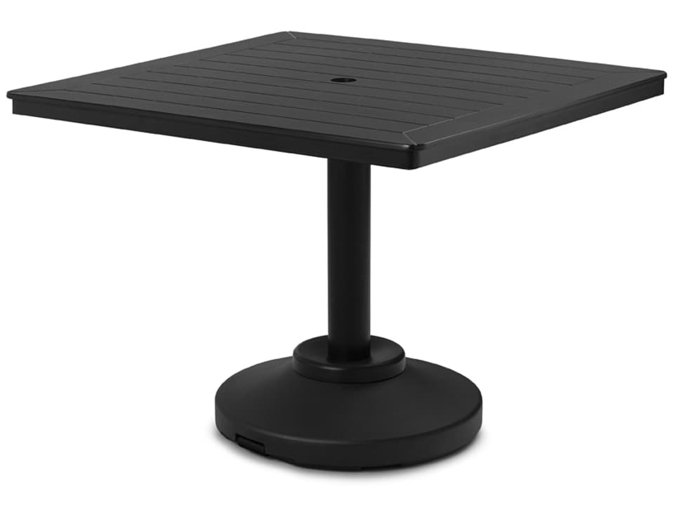 Marine Grade Polymer Square Outdoor Patio Dining Table with Umbrella Hole