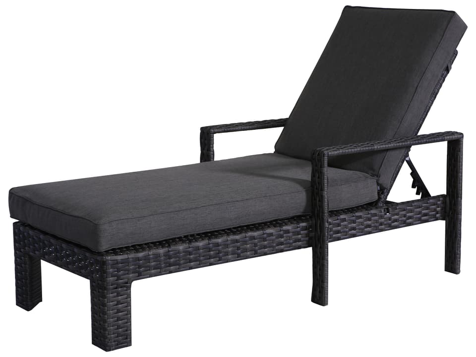 Bora Bora Wicker Rattan Chaise Lounge with Light Beige Olefin Cushion