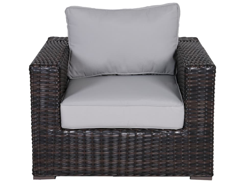Santa Monica Wicker Rattan All-Weather Outdoor Club Chair with Sunbrella Cushions