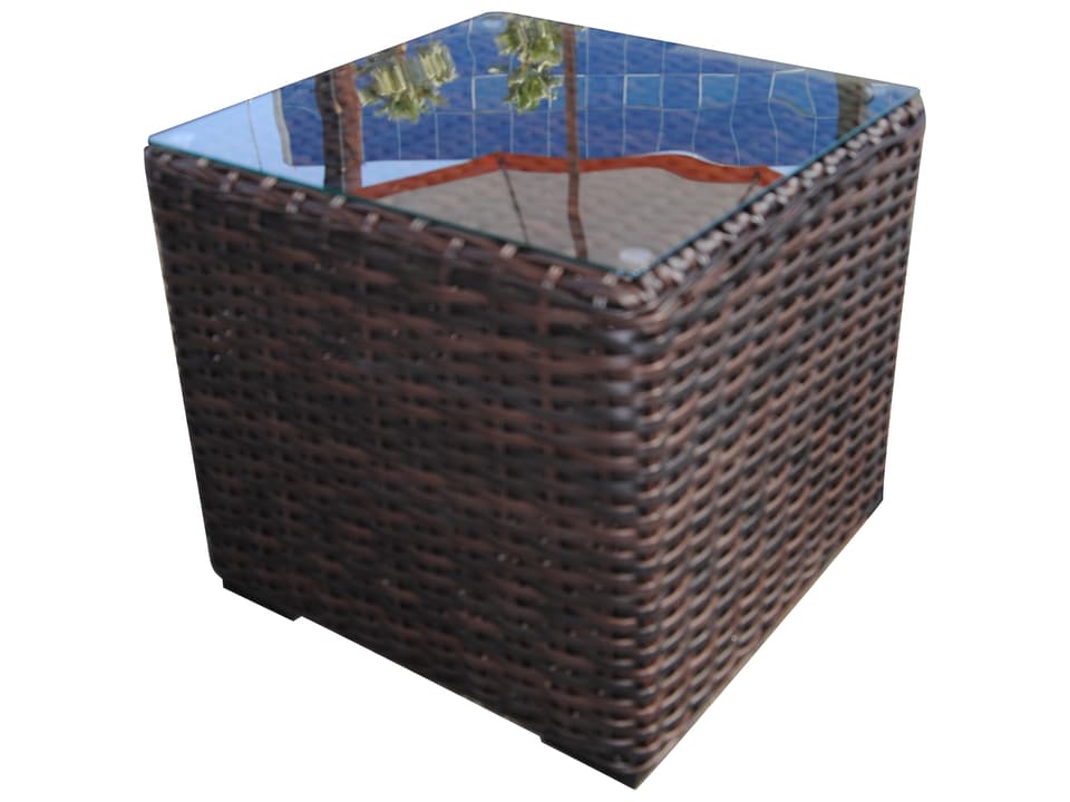 Santa Monica Square Wicker Rattan Outdoor End Table