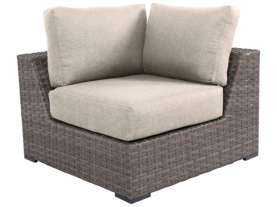 Bali 1-Seat Wicker Sofa with Light Beige Cushions