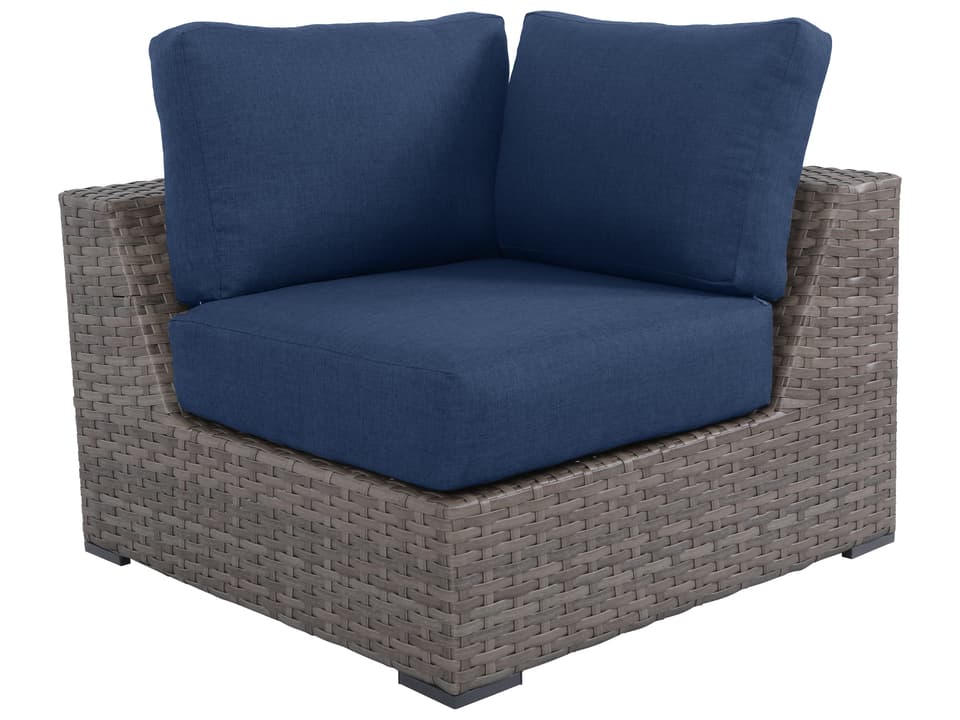 Bali Wicker Cushion Sofa with Navy Cushion