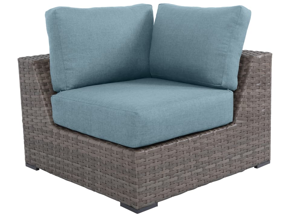 Bali 1-Seat Wicker Cushion Sofa in Silver Grey with Spa