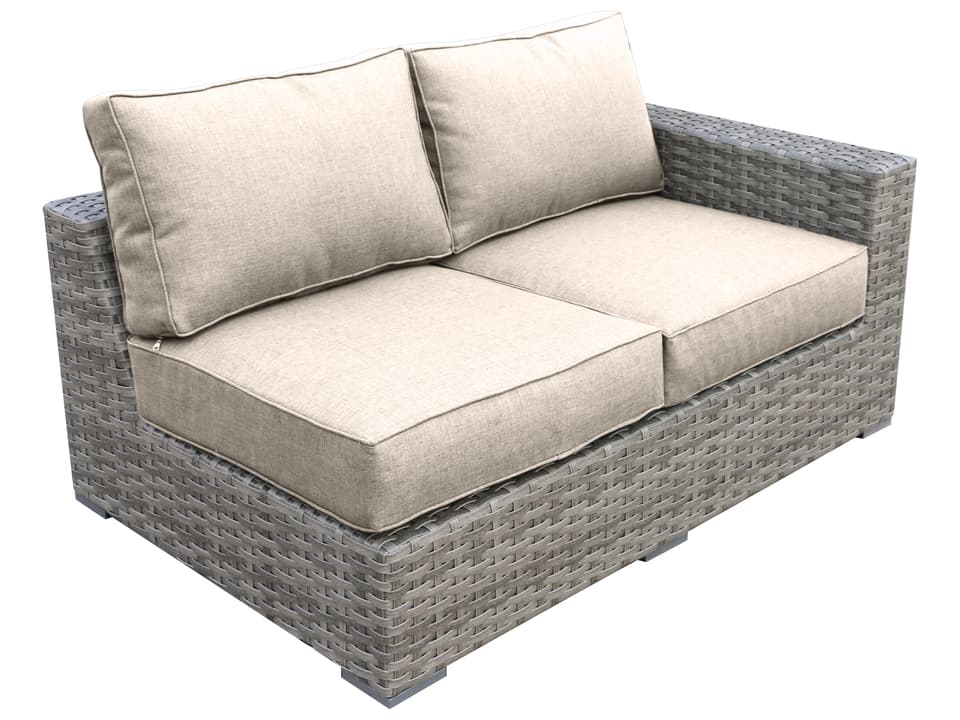 Bali Wicker Cushion Loveseat in Light Beige
