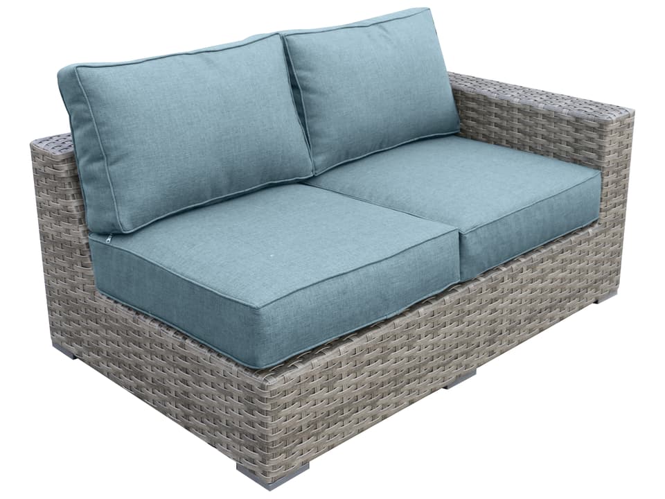Bali 67-Inch Wicker Loveseat with Spa Olefin Cushions