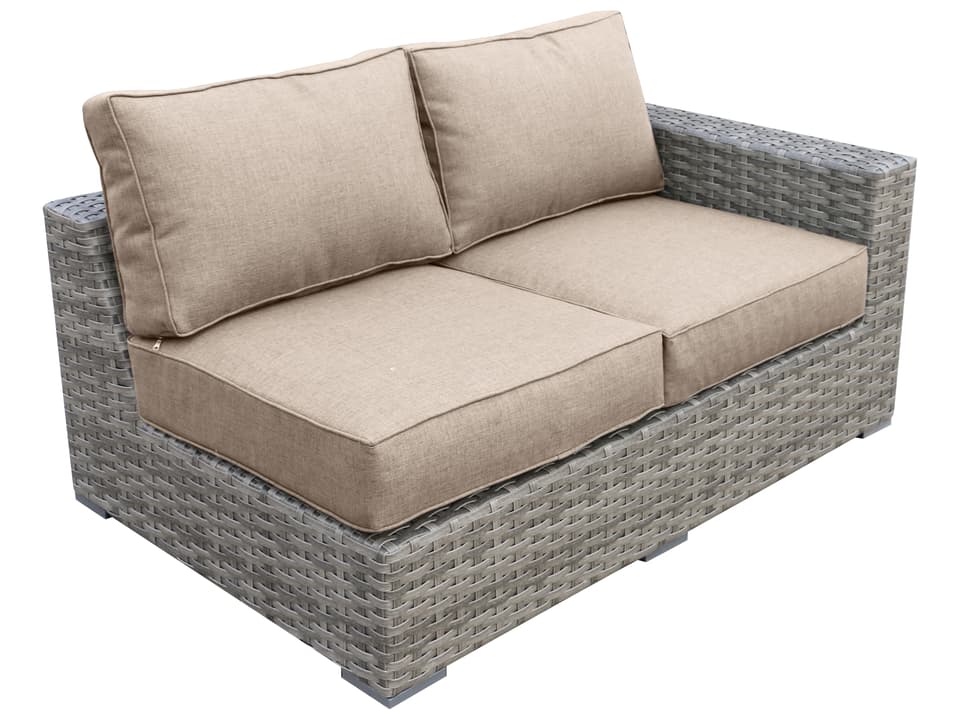 Bali 2-Seat Wicker Loveseat Sofa with Wheat Olefin Cushions