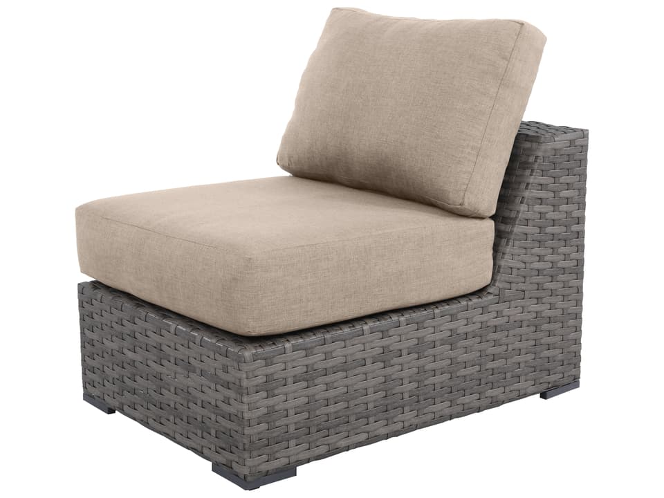 Bali Modular Sectional Sofa Middle Piece with Wheat Olefin Cushions