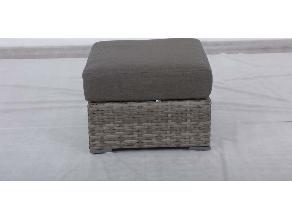 Bali Wicker Outdoor Ottoman in Gray