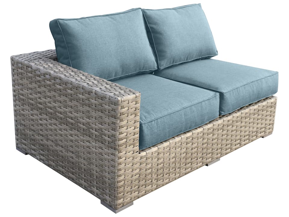 Bali Wicker Cushion Sofa with Spa Olefin Cushions