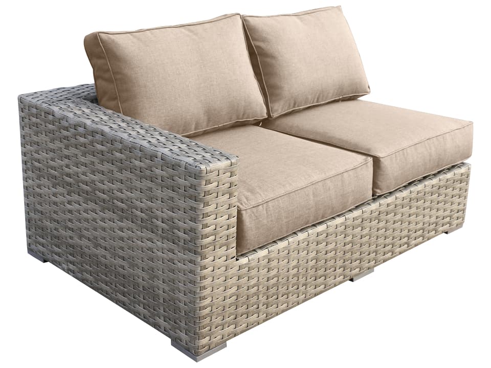 Bali Wicker Cushion Sofa with Wheat Cushions