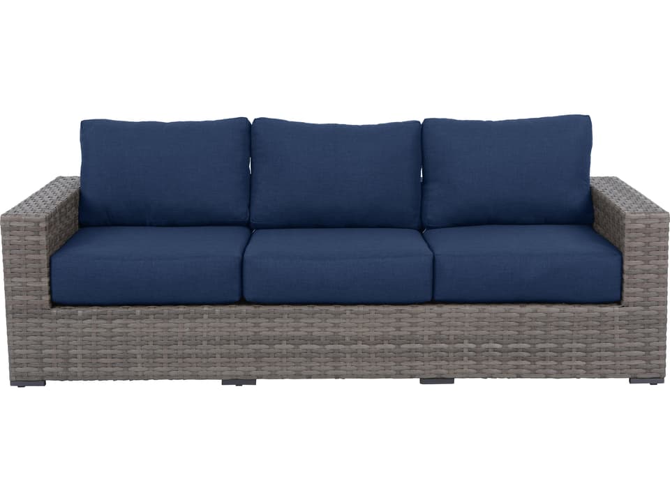 Bali Wicker Cushion Sofa in Navy