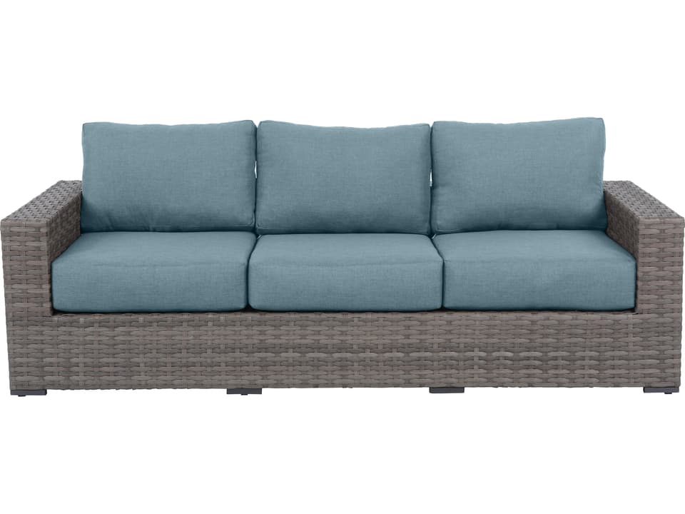 Bali Resin Wicker Sofa with Spa Olefin Cushions