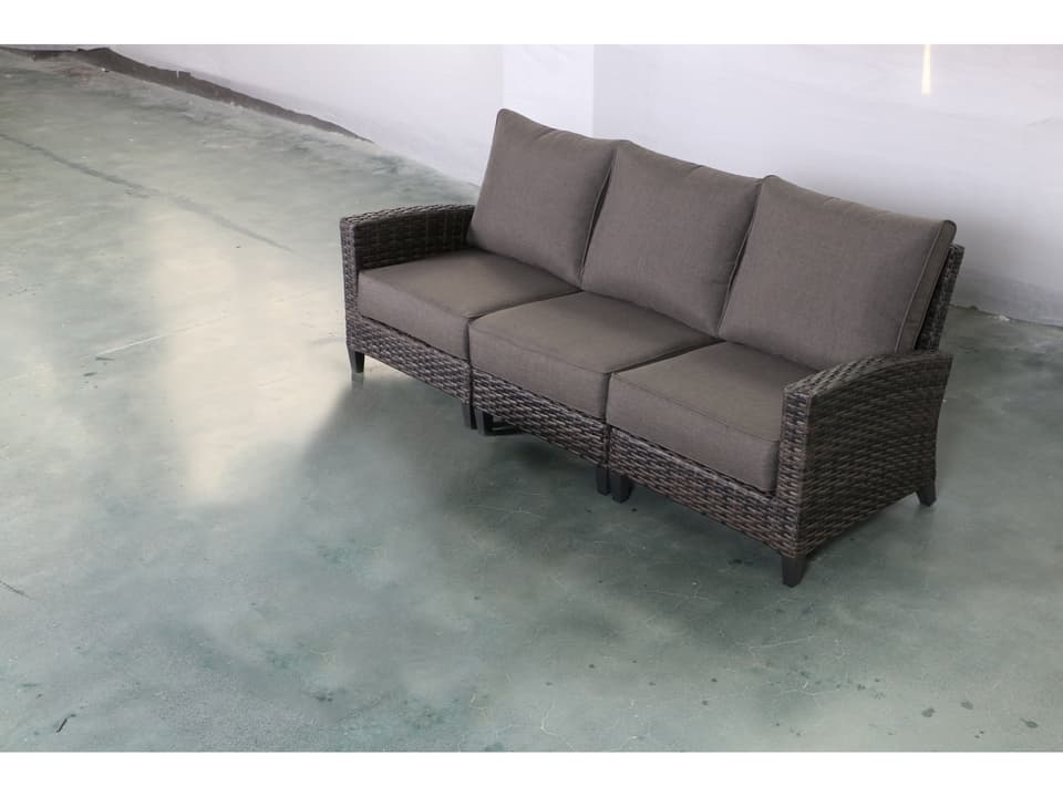 Barbados 3-Seat Outdoor Sofa with Olefin Cushions
