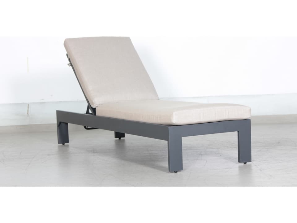 Paris Aluminum Outdoor Chaise Lounge with Sunbrella Cushion