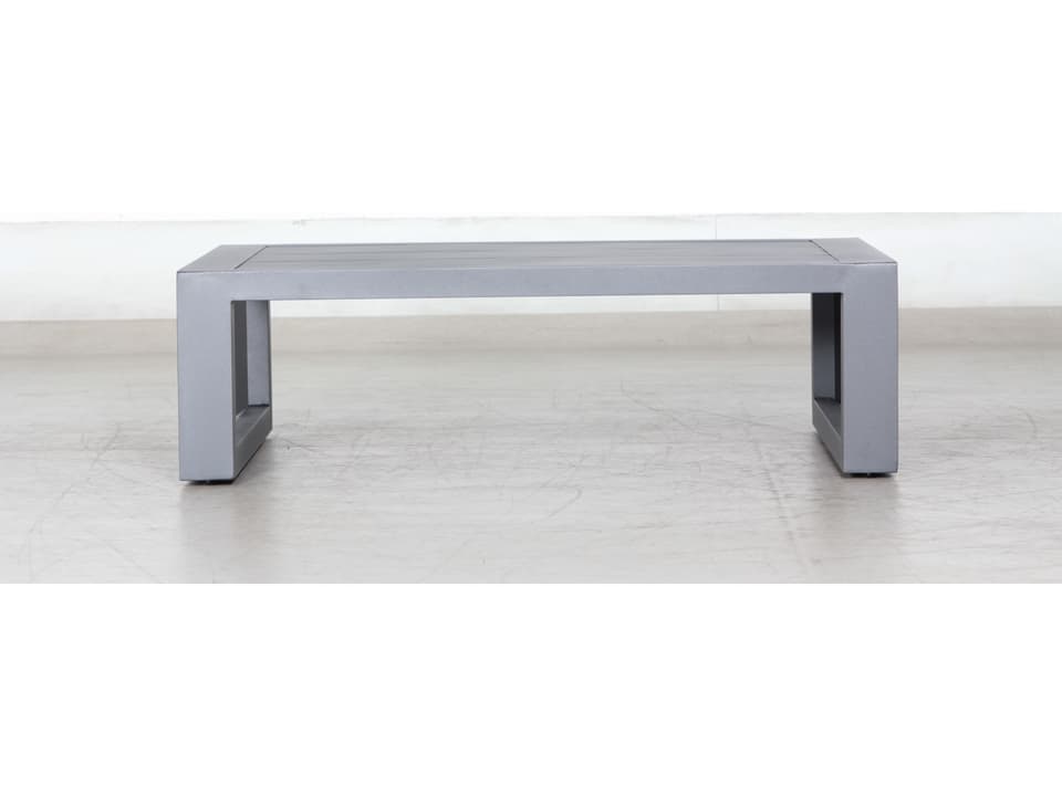 Paris Aluminum Rectangular Coffee Table in Dark Grey