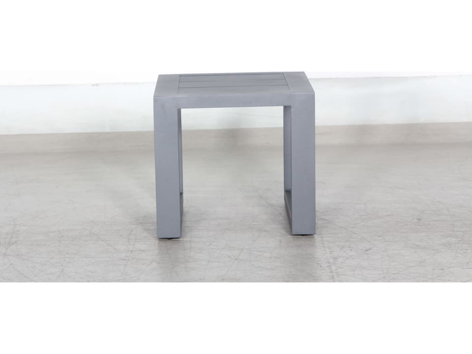 Paris Aluminum Square Patio End Table in Dark Grey