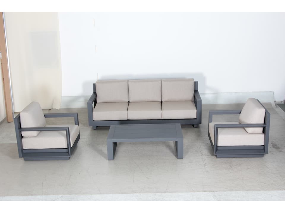 Paris 4-Piece Aluminum Outdoor Patio Lounge Set with Sunbrella Cushions