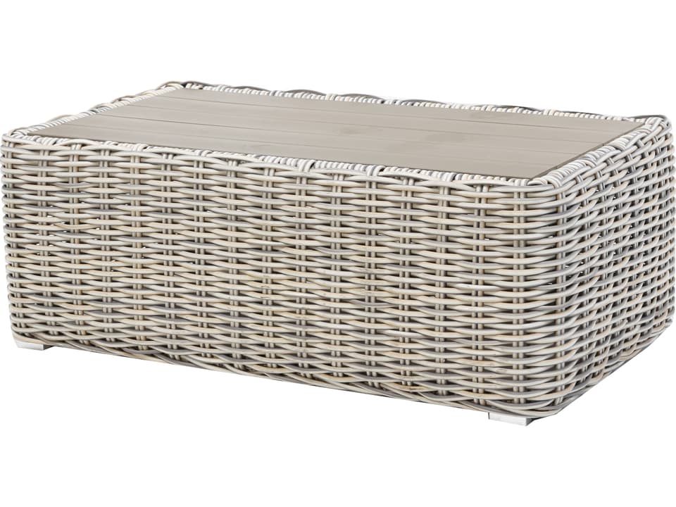 Hawaii Rectangle Coffee Table with Three-Tone Resin Wicker