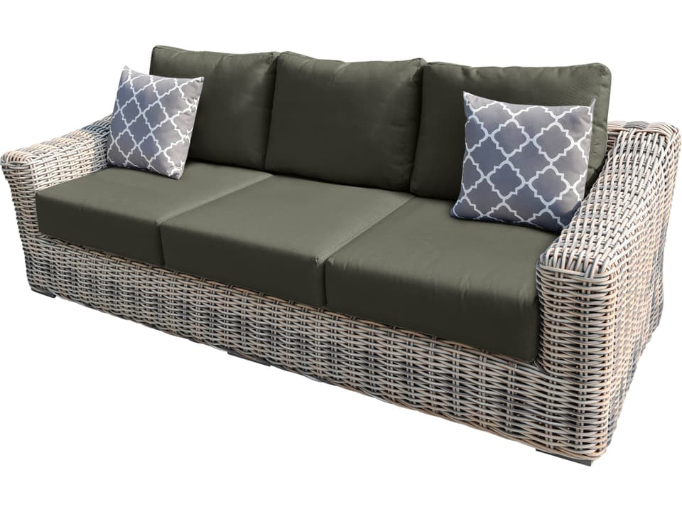 Hawaii Aluminum Frame Cushion Sofa in Grey Olefin