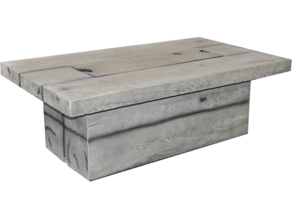 Fervor Rectangular GRC Firepit in Two-Tone Dark Gray