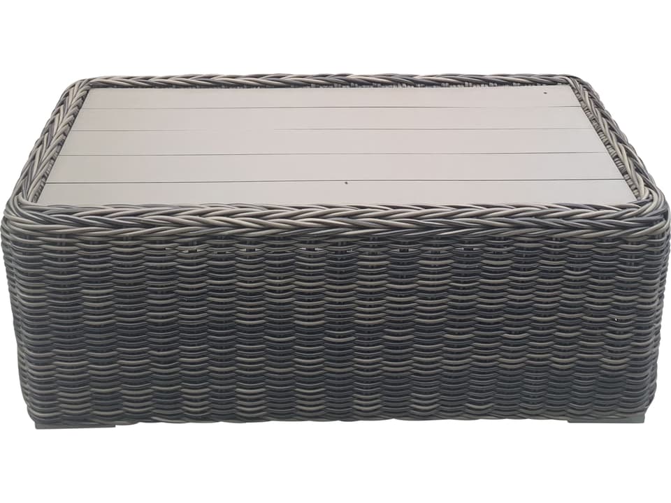 Monterey Rectangular Resin Wicker Coffee Table with Poly Top