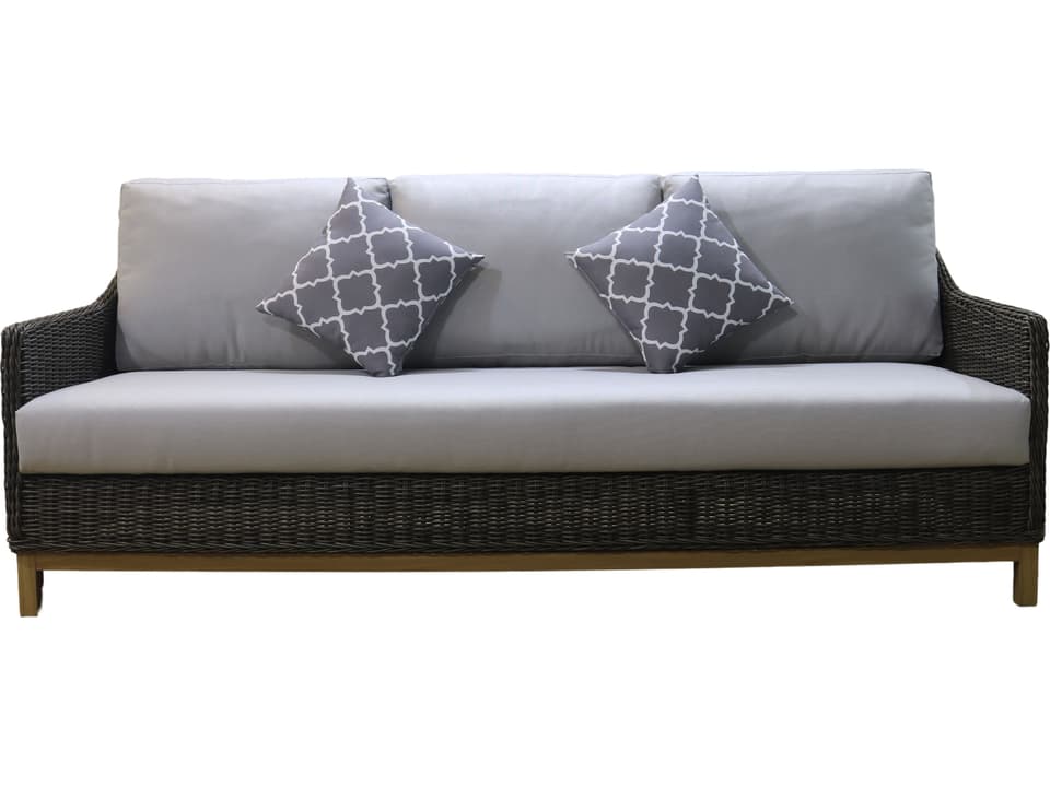 Napa Wicker Cushion Sofa in Silver Grey