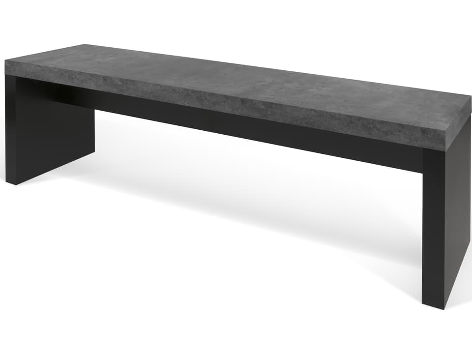 Detroit Concrete And Pure Black Accent Bench