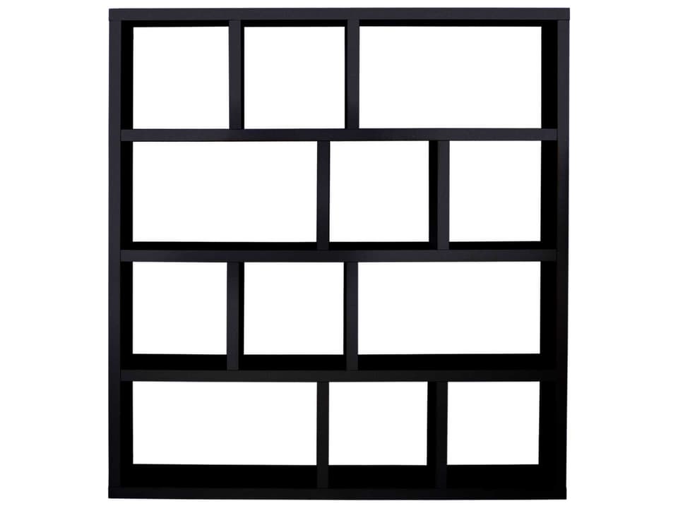 Berlin 4-Shelf Bookcase in Pure Black with Mat Lacquer Finish