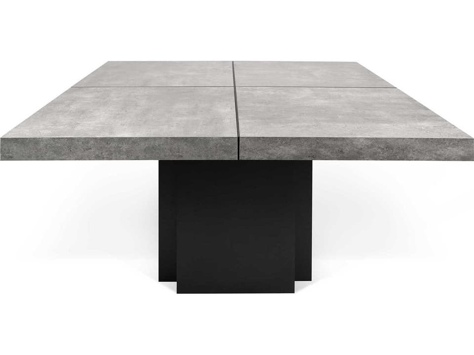 Dusk Square Dining Table Concrete Look and Black