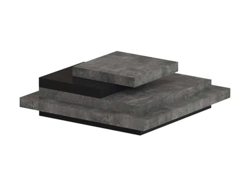 Slate Square Coffee Table in Concrete Look and Pure Black by Ines Martinho