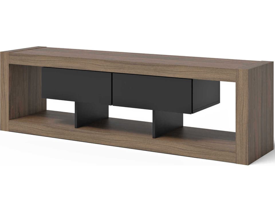 Nara 68 Media Console in Walnut and Pure Black