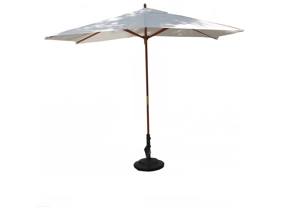 10 Foot Rectangle Teak Wood Umbrella with Sunbrella Canopy