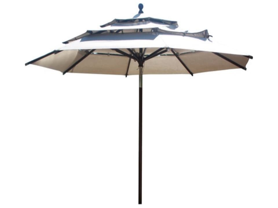 11 Foot Aluminum Pulley Lift Umbrella with Sunbrella Canopy