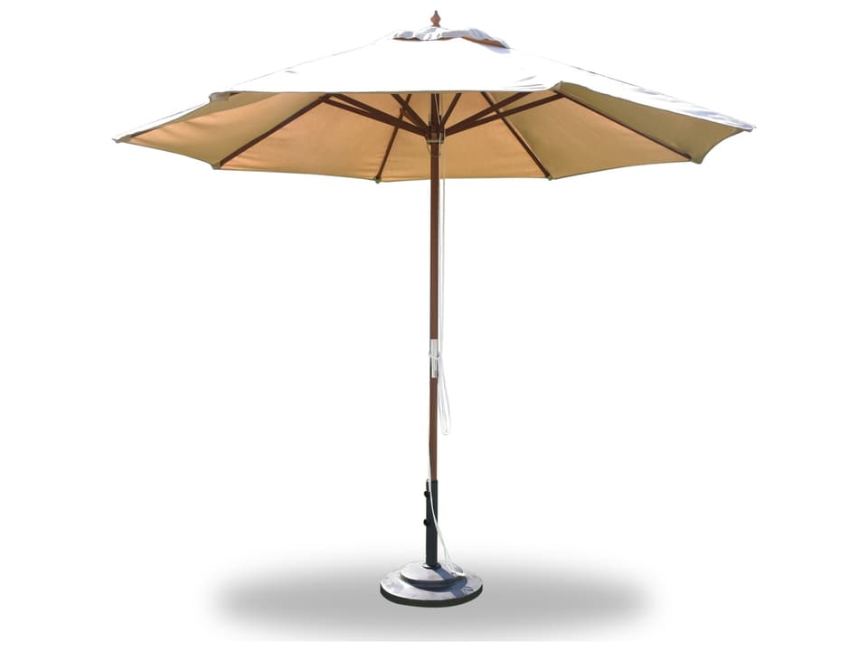 11 Foot Round Aluminum Pulley Lift Umbrella with Auto Tilt