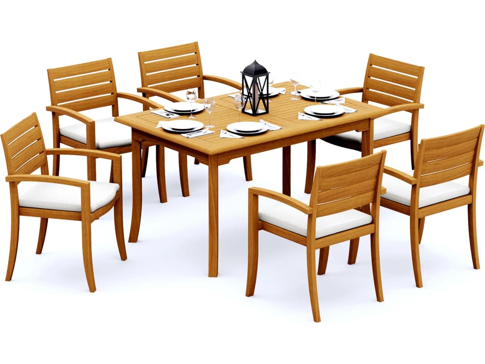 7 Pieces 60" Rectangular Dining Set