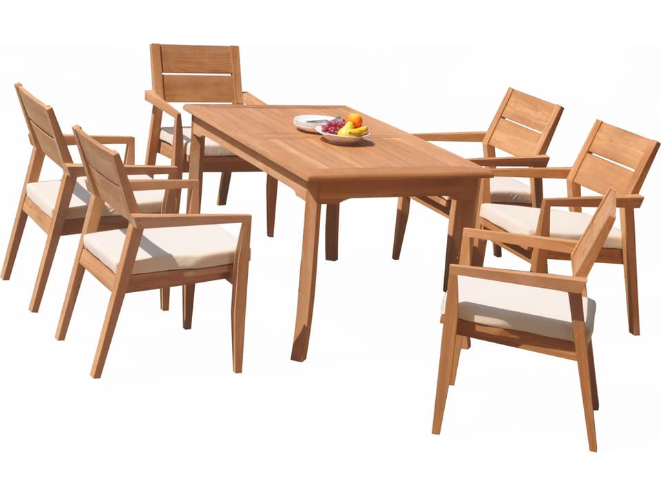 7 Pieces 60" Rectangular Dining Set