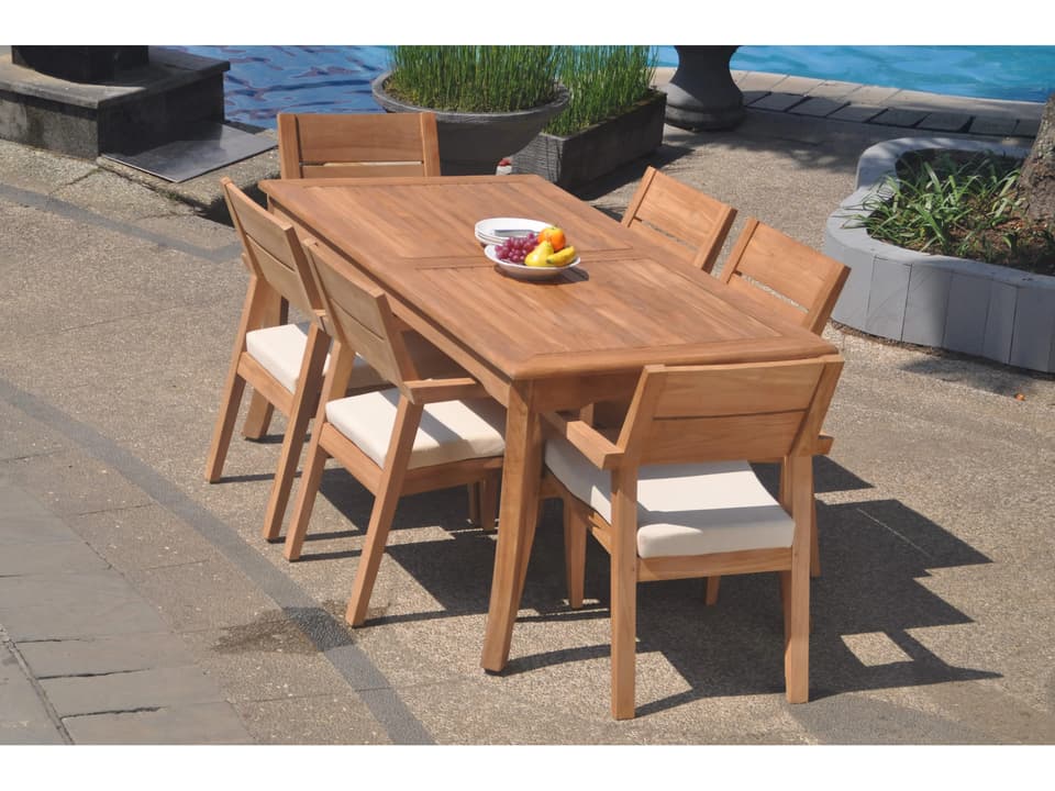 7 Pieces 60" Rectangular Dining Set