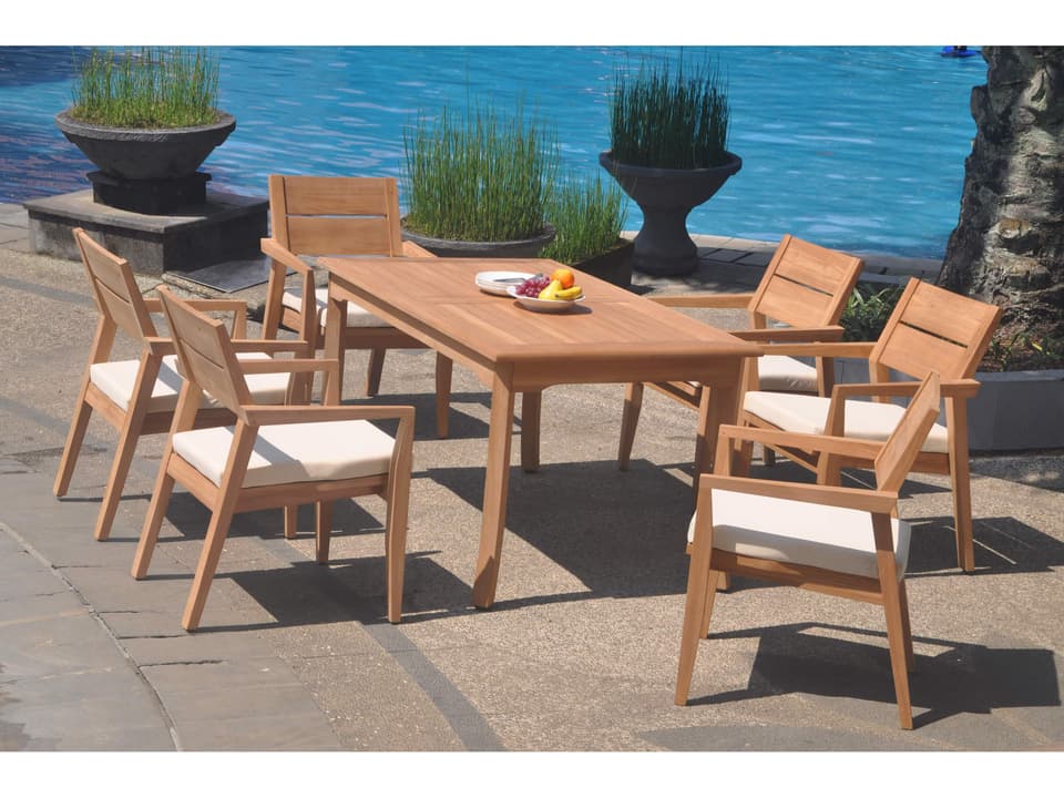 7 Pieces 60" Rectangular Dining Set