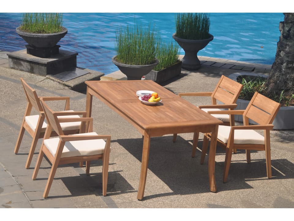 5 Pieces 60" Rectangular Dining Set