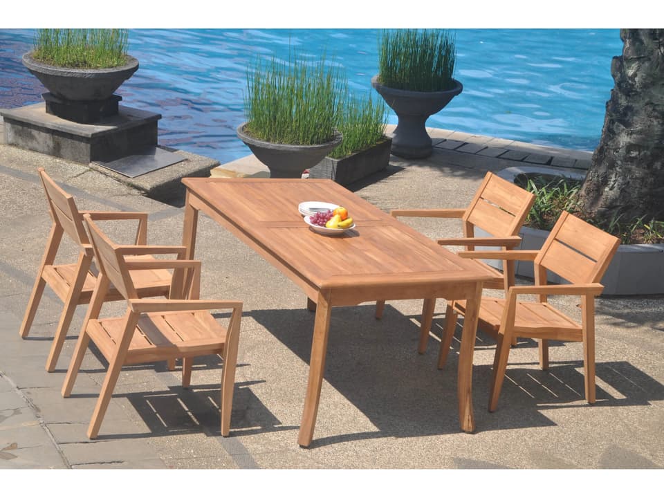 5 Pieces 60" Rectangular Dining Set