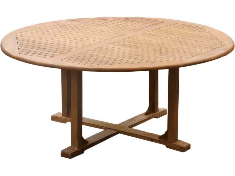 72-Inch Round Outdoor Dining Table with Umbrella Hole