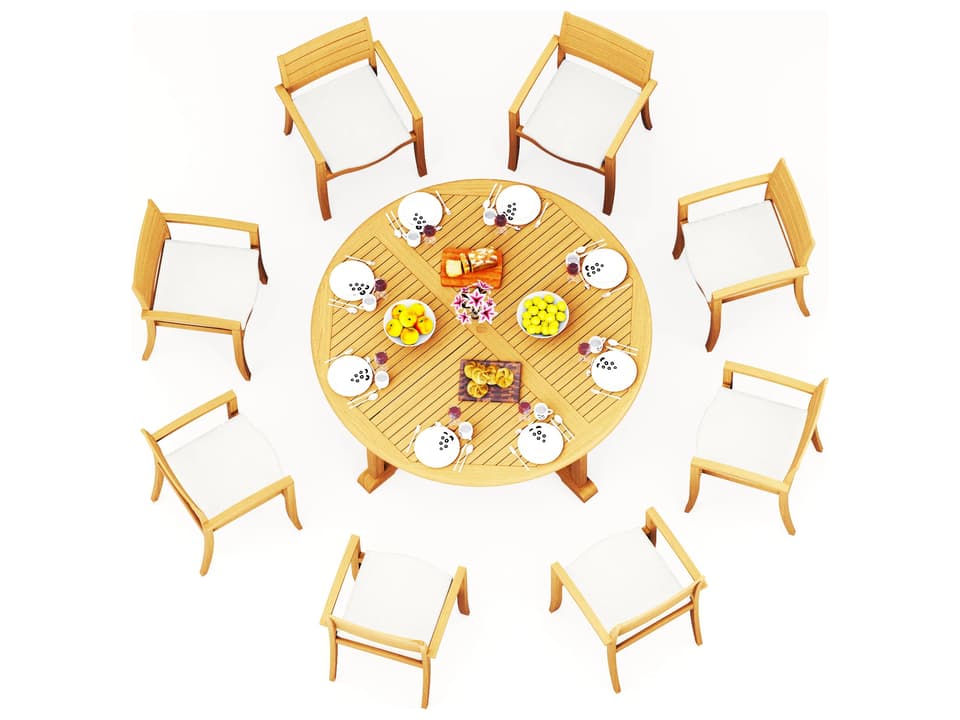 9 Pieces 72" Round Dining Set