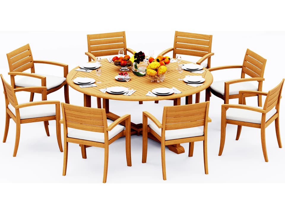 9 Pieces 72" Round Dining Set