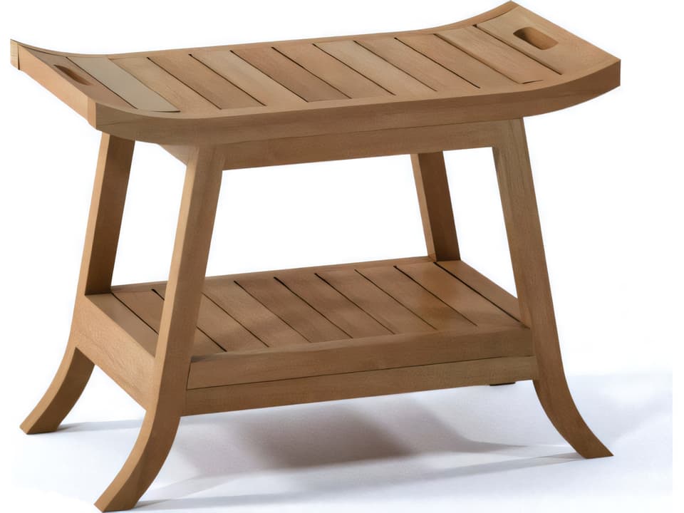 Adelaide Medium Teak Shower Bench with Shelf