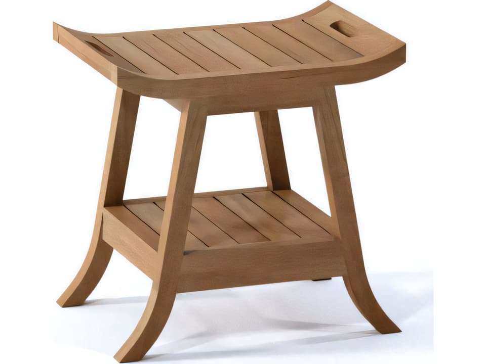 Adelaide Teak Shower Bench with Shelf Small