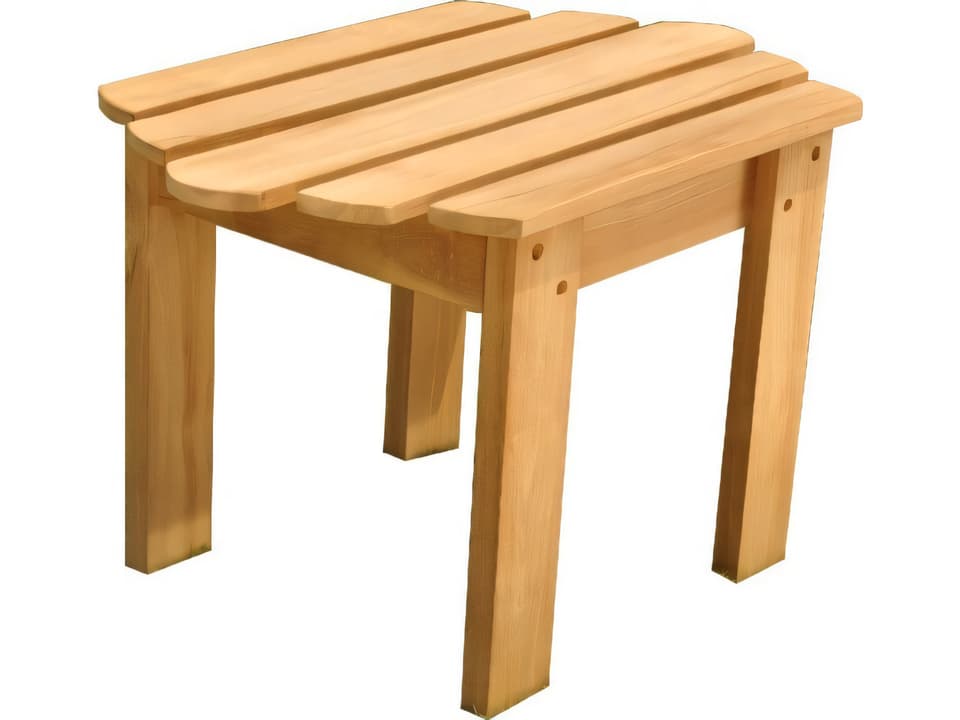 Adirondack Rectangle Side Table Stool in Natural Teak