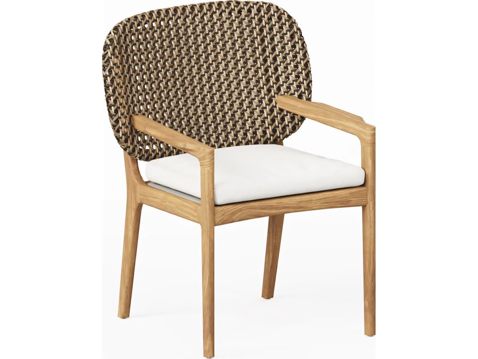 Akyee Teak Dining Arm Chair in Natural