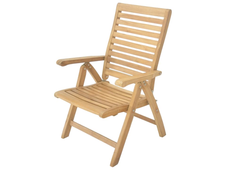 Ashley Reclining Folding Teak Arm Dining Chair